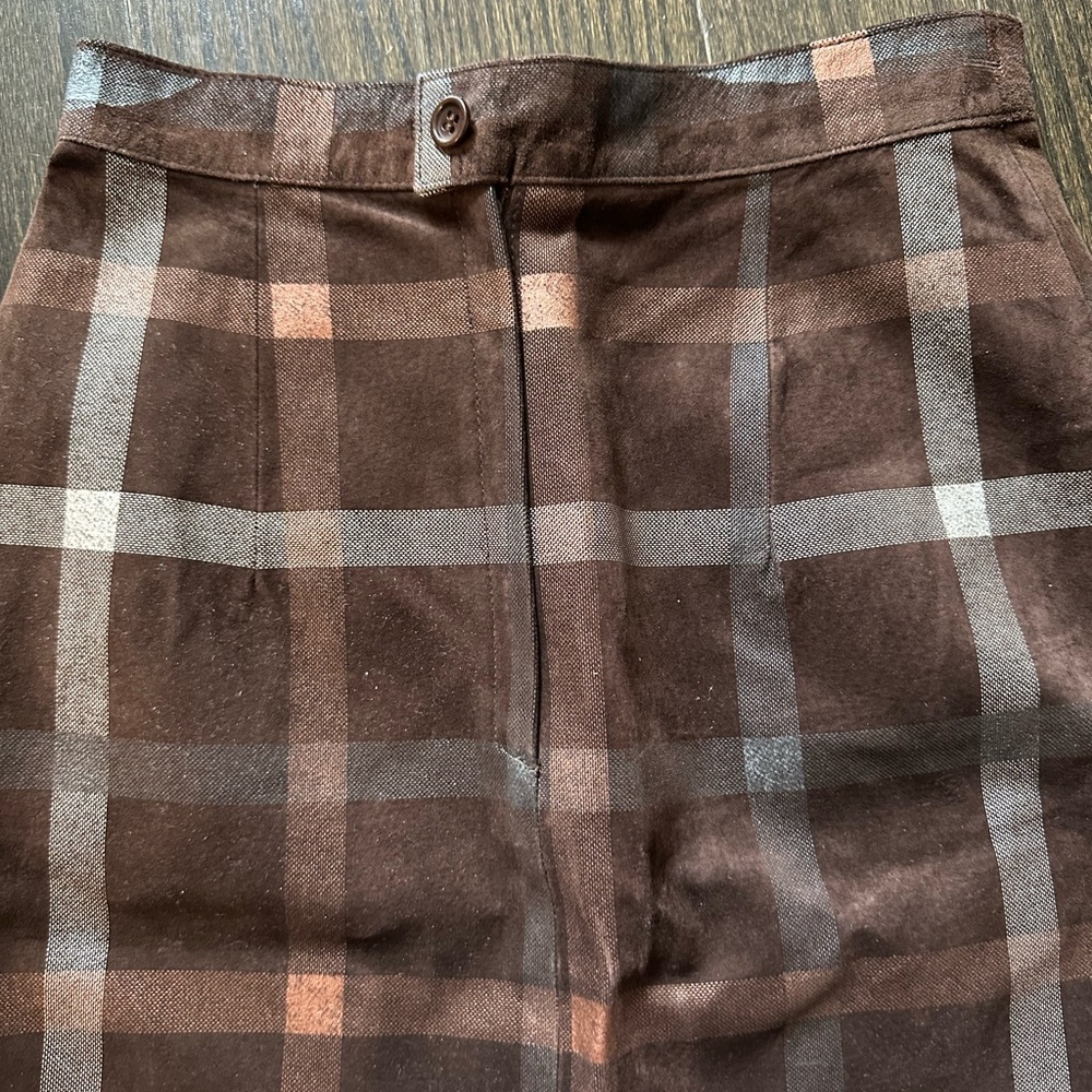 Brown leather skirt